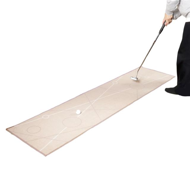 Tabata(タバタ) ゴルフ パターマット 2m インテリアに馴染む 約11フィートの転がり 本格練習 ナチュラル系 ベージュ おしゃれな絨毯パタ