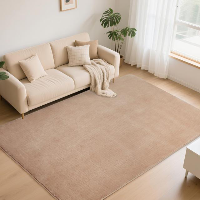 カーペット ラグマット 200CM*250CM 滑り止め付 厚み 洗えるラグ 抗菌 防臭ふわっとした手触り 防音絨毯 長方形 約3畳 Bestome ベージュ
