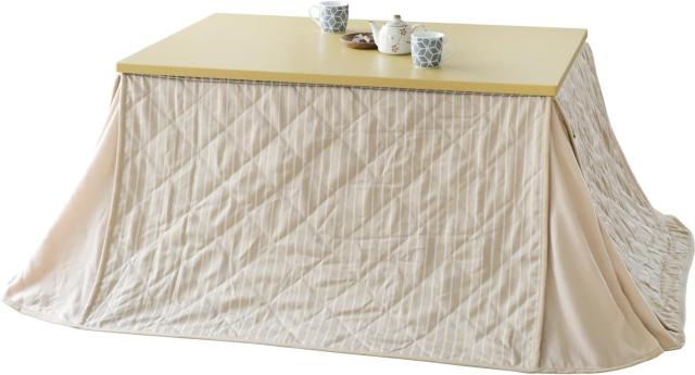 山善 家具調 こたつ テーブル 幅120×奥行80cm 長方形 専用布団セット 高さ4段階調節 ファン付きヒーター 中間入切スイッチ 天然木 継
