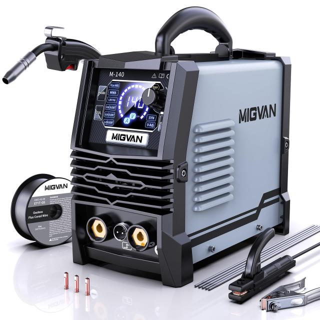 MIGVAN 溶接機 100v ノンガス半自動 140A 使用率60％ 1台3役 家庭用 半自動溶接機 ノンガスMIG アーク Lift TIG 溶接 DIYの溶接初心者向