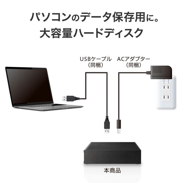 IODATA 大容量 20TB ポータブル HDD CMRドライブ 採用 USB 5Gbps パソコン データ保存 win10 win11 データ移行 データ抹消 アプリ 情報漏_1