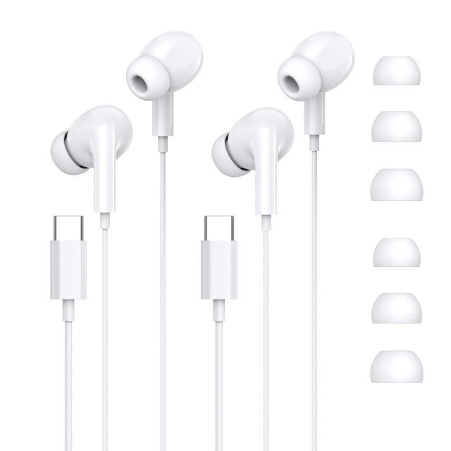 有線イヤホン タイプc イヤホン【i Phone17/16/15シリーズ対応2025新版 2個】HiFi クリア通話 小型？軽量 クリア通話 リモコン付き type-c