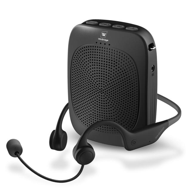 W WINBRIDGE 15W スピーカー ハンズフリー拡声器 耳掛け式マイク 音楽再生 小型スピーカー ポータブル拡声器 教室 講義 運動会 指導 会議