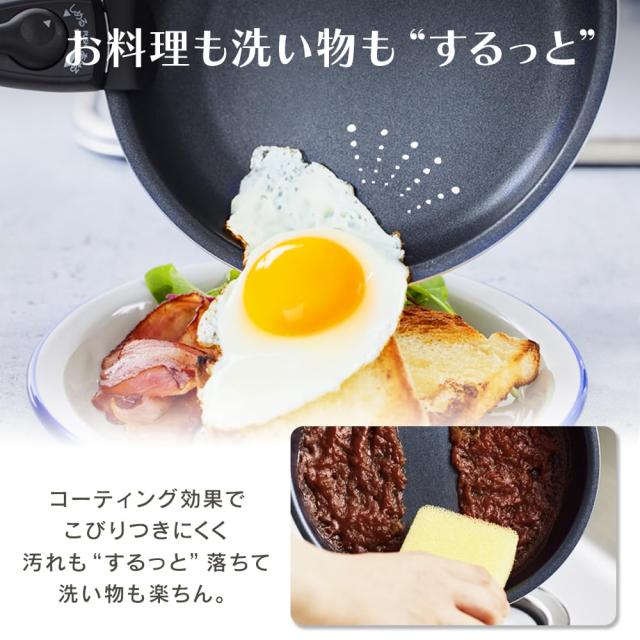アイリスオーヤマ フライパン 12点セット ダイヤモンドコートパン マルチエッグパン入り 蓋付き 長持ち こびりつきにくい IH/ガス火対応_5
