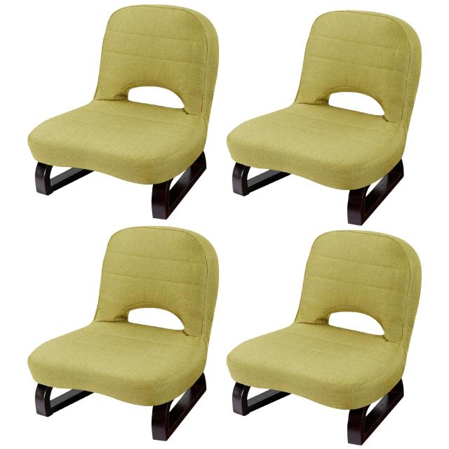 VECELO あぐら座椅子 低い 4脚セット 幅45.5？奥行51？高さ43cm コンパクト 介護用 持ち運び便利 折り畳み 背凭れ付き 和室用 通気 足置き