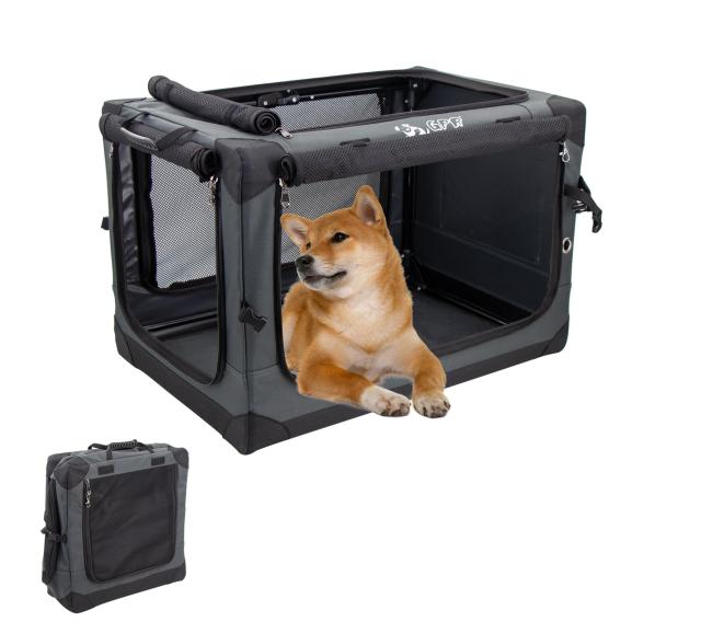 GPR ペット ソフトクレート ケージ ペットキャリー ペットハウス カバー取り外せる 4面メッシュ出入口 鉄フレーム 猫犬兼用 折りたたみ式