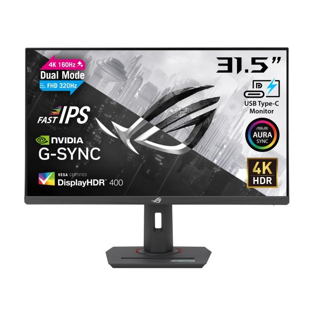 ASUS ゲーミングモニター/ROG Strix XG32UCG/31.5インチ/3840x2160/デュアルモード（4K 160Hz / フルHD 320Hz）/0.3ms（min.）/Fast IPS/
