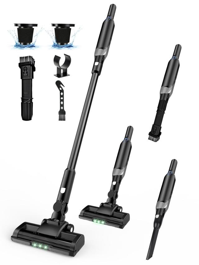 Sugeko 掃除機 コードレス 【45KPA強力吸引・0.6kg軽量設計】 スティック クリーナー グリーンライト付き Type-C充電式 2way仕様 サイク