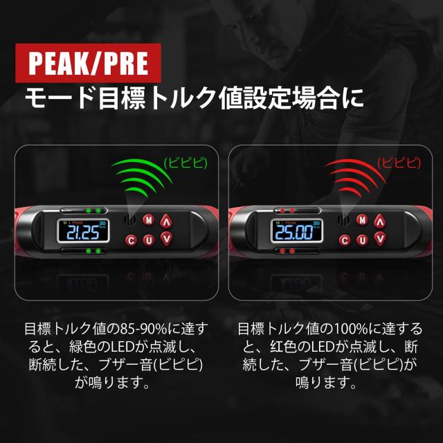 デジタルトルクレンチ 1/2インチ 10〜200N・m 高精度±2％ 差込角12.7mm タイヤ交換 自動車整備用_4