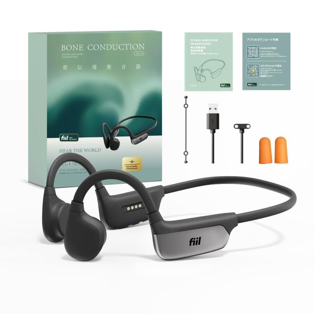 FIIL 集音器 骨伝導 高齢者 しゅうおんき BT5.3 耳に入る必要はない ノイズ低減 マグネット式充電 5段階音量調節 4種類モード 電話/音楽