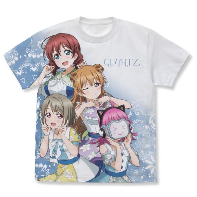 【新品/公式】ラブライブ！虹ヶ咲学園スクールアイドル同好会_XLサイズ_QU4RTZ フルグラフィックTシャツ/WHITE- 公式グッズ colleize 公式ライセンス