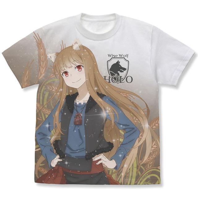 【新品/公式】狼と香辛料 MERCHANT MEETS THE WISE WOLF_Mサイズ_ホロ フルグラフィックTシャツ/WHITE- 公式グッズ colleize 公式ライセンス