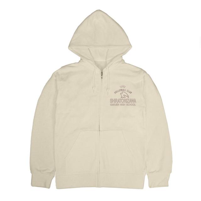 【新品/公式】ハイキュー!!_XLサイズ_白鳥沢学園高校バレーボール部 ジップパーカー/LIGHT BEIGE 公式グッズ colleize 公式ライセンス