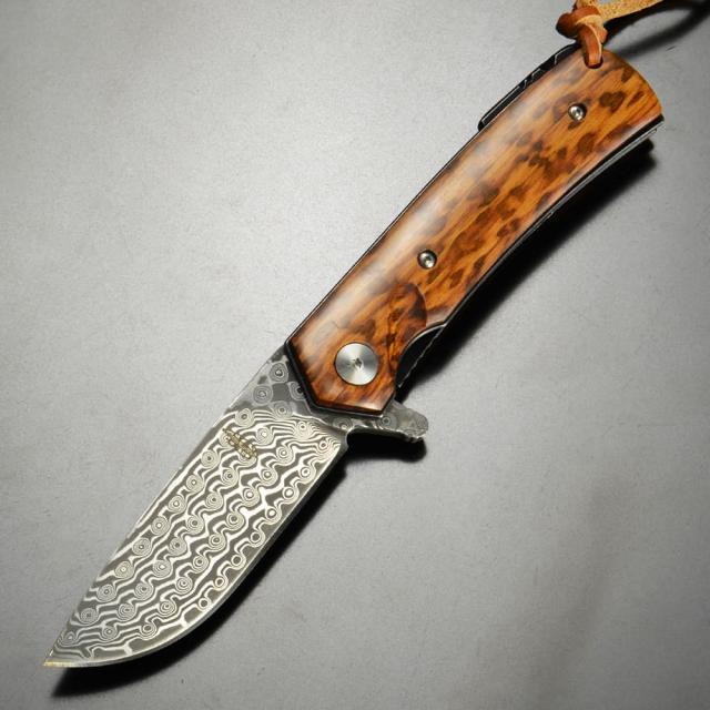 BNB KNIVES 折りたたみナイフ SNAKEWOOD FLIPPER ダマスカス BNB388101S[bnb388101s]
