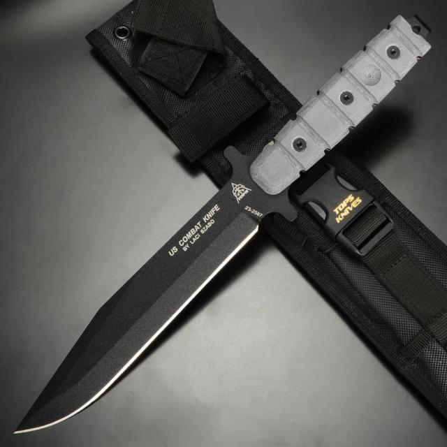 TOPS ユーティリティナイフ Combat Knife 1095炭素鋼 マイカルタハンドル TPUS01[btpus01r]