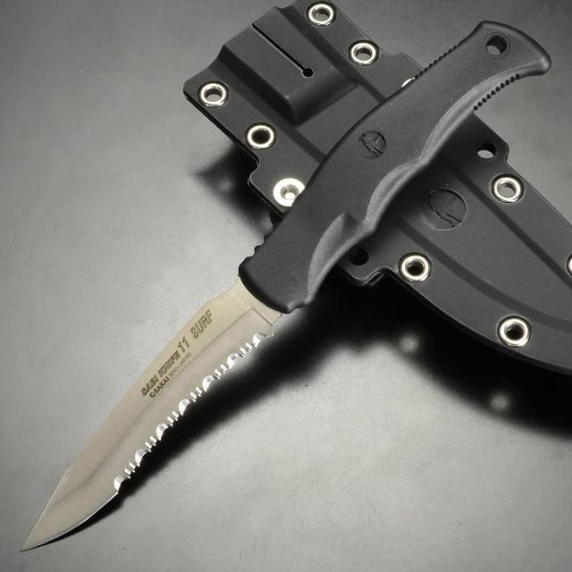 G・SAKAI アウトドアナイフ サビナイフ11 SURF 波刃 シース付属 [ ブラック ][g11482]