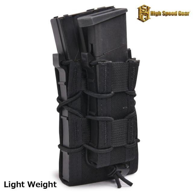 High Speed Gear ライフル&amp;拳銃用マグポーチ TACO LT ダブルデッカー M4/AK/7.62mm/9mm/45口径 軽量 17DD00 [ ブラック ][hsg17dd00bk]