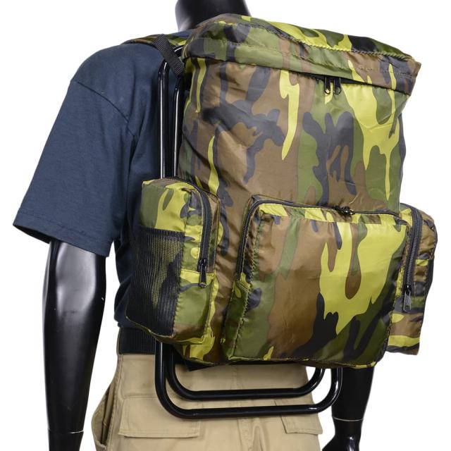 Rothco バックパック スツール付 ロスコ 折り畳み椅子 [ ウッドランドカモ ][ro4548]