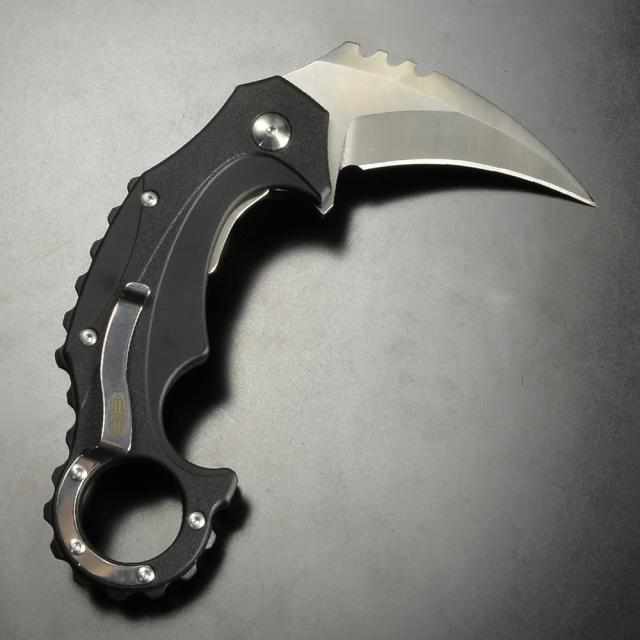 Brous Blades カランビットナイフ Enforcer 折りたたみ式 ライナーロック BRBM001 [ シルバー ][bbrbm001r]_1