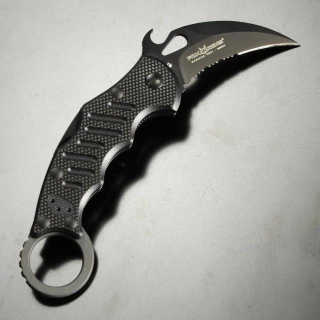 FOX カランビット 半波刃 G10ハンドル 折りたたみ式 ブラック