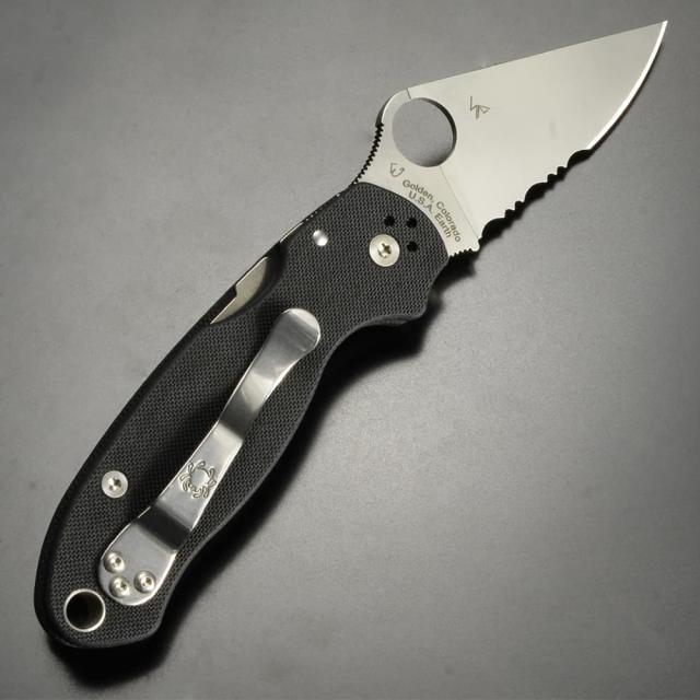 Spyderco 折りたたみナイフ Para3 サテンブレード G-10 コンプレッションロック 半波刃 C223G[bsc223gpsr]_1