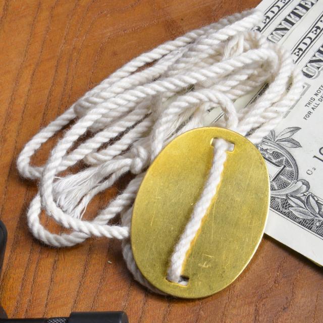 旧日本軍認識票 紐付きドッグタグ 真鍮製 WWII 復刻[dtsetjapan]の通販
