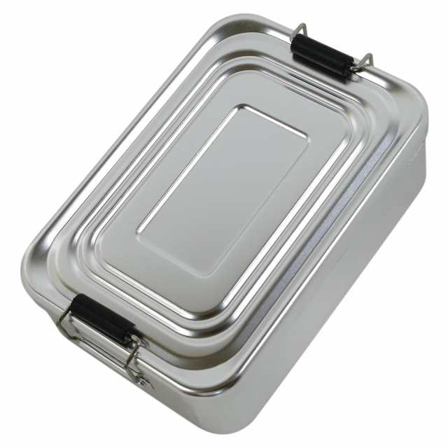 弁当箱 アルミ製 ランチボックス 留め具付き 1段 角型
