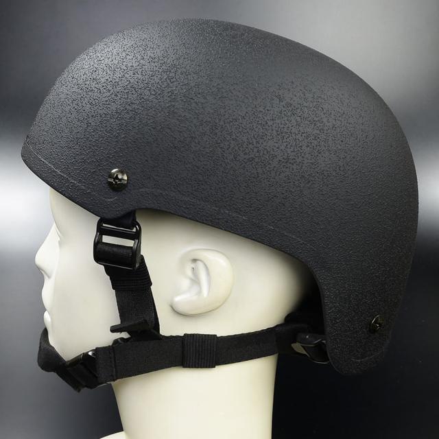 タクティカルヘルメット 梨地加工 クッション付き 耳あて無し MICH2001