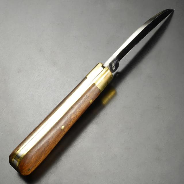 ハンドメイド 折りたたみナイフ 木製ハンドル Sheep foot[ra18304]の