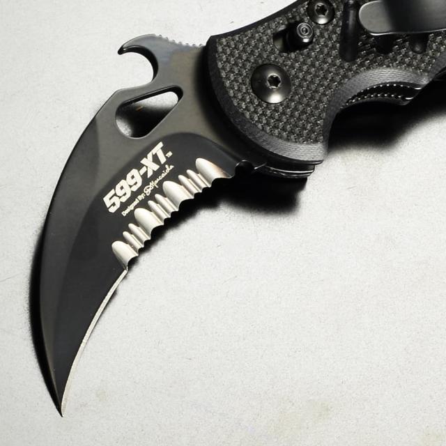 FOX カランビット 半波刃 G10ハンドル 折りたたみ式 ブラック
