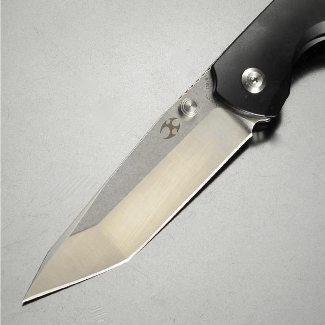 Kansept Knives 折りたたみナイフ WARRIOR タントー 直刃 チタンハンドル 収納ポーチ付き ブラック K1005T1[bk1005t1r]_3