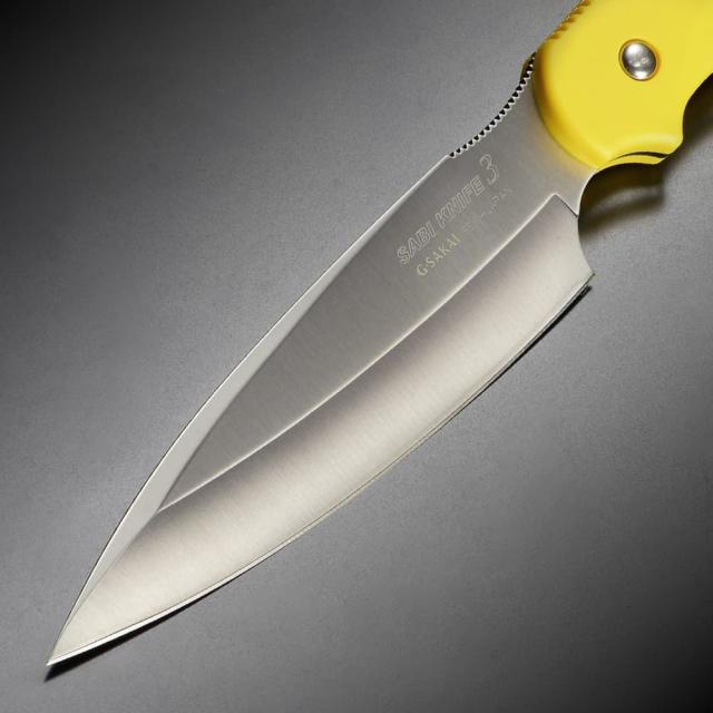 G・SAKAI アウトドアナイフ NEWサビナイフ3 直刃 イエロー[gssabi3ys