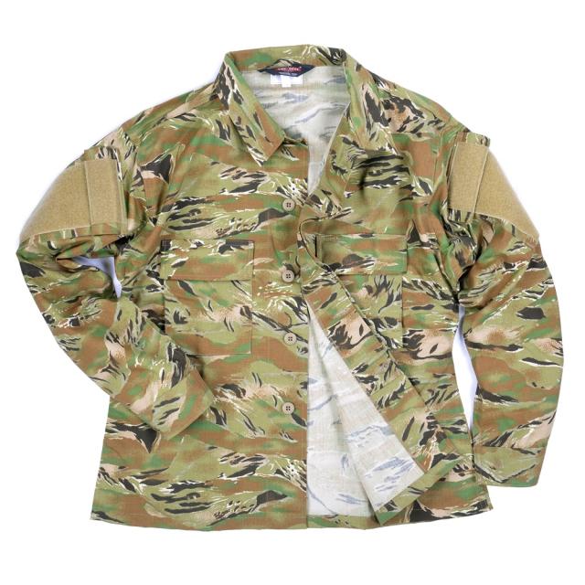 Platatac ジャングルシャツ フィールドシャツ S-S タイガーストライプ