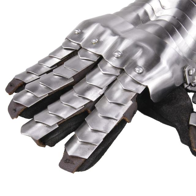 クールブルグ式ガントレット 甲冑籠手 中世防具 革手袋付 ゲットドレス