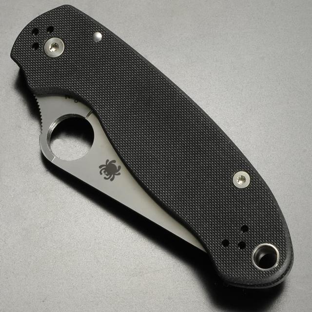 Spyderco 折りたたみナイフ Para3 サテンブレード G-10 コンプレッションロック 半波刃 C223G[bsc223gpsr]_5