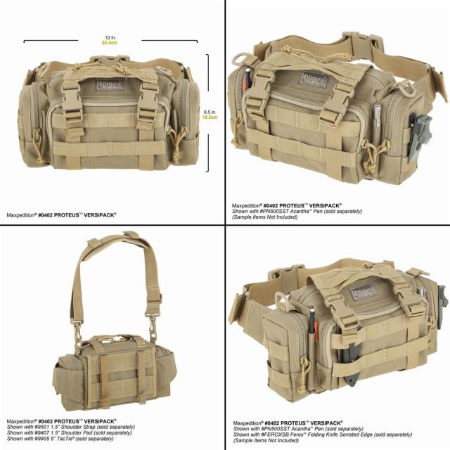 MAXPEDITION ウエストバッグ Proteus Versipack 0402 [ カーキ ][402k] MAXPEDITION ウエストバッグ Proteus Versipack 0402 [ カーキ ][402k
