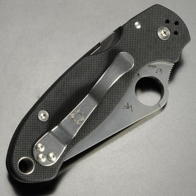 Spyderco 折りたたみナイフ Para3 サテンブレード G-10 コンプレッションロック 半波刃 C223G[bsc223gpsr]_6