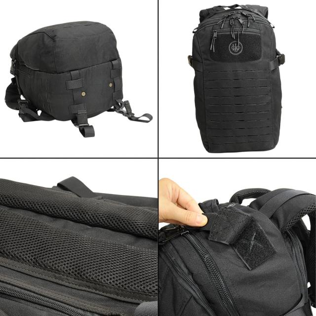 BERETTA ブラック バッグ 中型 仕切り付き BERETTA タクティカルバックパック MOLLE レーザーカット 容量