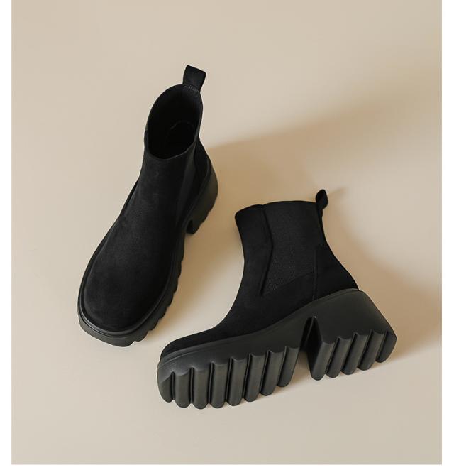 ナゴンスタンス サイドゴアブーツ ショート 厚底 25cm 黒 ナゴンスタンス nagonstans サイドゴアブーツ ショート 厚底