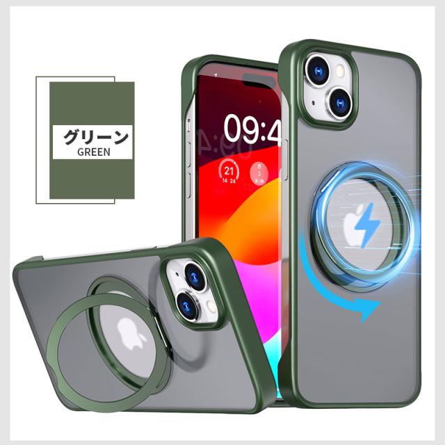 TORRAS iPhone 15 Pro用 360度回転スタンド ブラック 淡藤色・多機能360度回転スタンドTORRAS iPhone 15 Pro 用 ケース