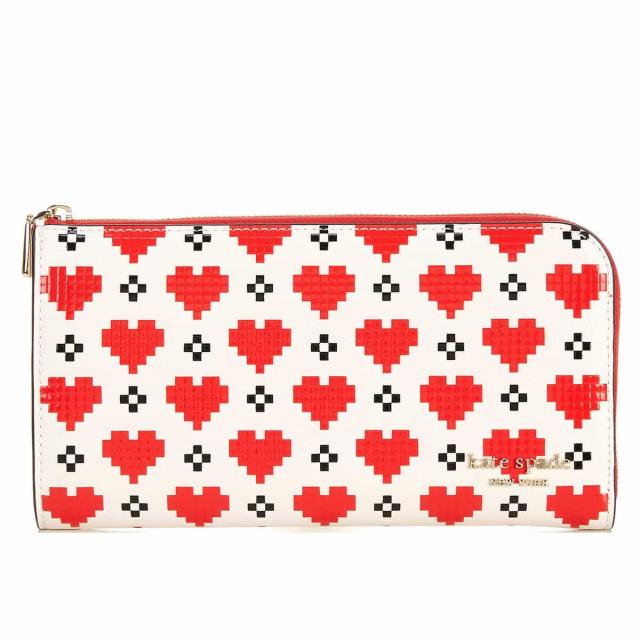 ケイトスペード 財布 レディース ブランド 長財布 ファスナー カードがたくさん入る かわいい ハート Kate Spade New York