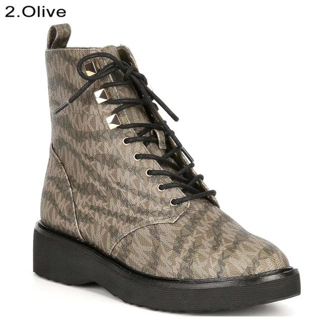 送料無料 マイケルコース ワークブーツ レディース レースアップ ショートブーツ サイドゴアブーツ ファスナー 厚底 Michael Kors 送料無料 マイケルコース ワークブーツ レディース レースアップ