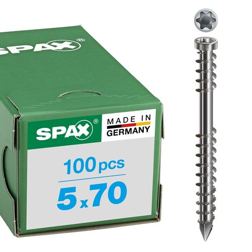 SPAX スパックス ステンレス 低頭ネジ 5.0×70 100本入 537000500703 13,065円