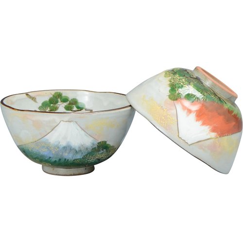 京焼 清水焼 俊山窯 組飯碗 吉祥富士 LSK509