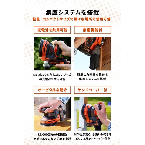 ブラックアンドデッカー BLACK+DECKER コー 本体のみ つづり方大きさ 125粍 BDCROS18B