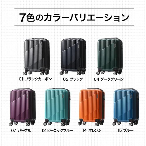 エース スーツケース 双輪キャスター キャリーケース スタ ブラックカーボン Sサイズ 機内持込 34／39L_3