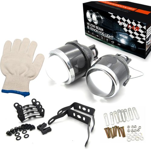 車用 12V／24V プロジェクターレンズ フォグラン ／ハロゲン 対応 左右2個セット光拡散対策 3.0インチ