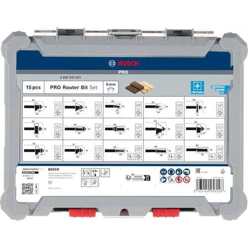 ボッシュ BOSCH ルーター・トリマービットセット 15種・15本入 2607017471_3