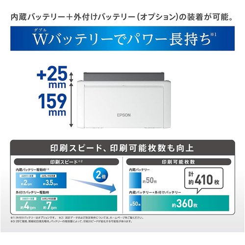 エプソン プリンター A4 モバイル カラーインクジェット ビジネス向け PX-S06B ブラック