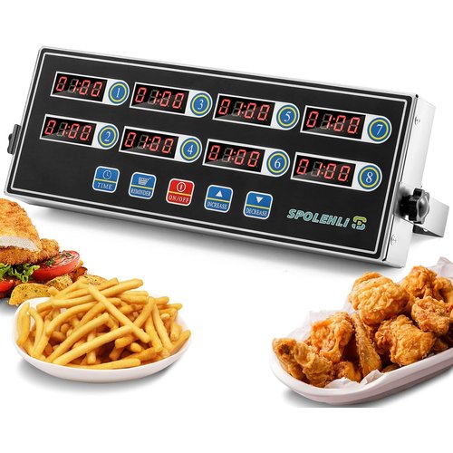 キッチンタイマー 業務用調理タイマー 8チャンネル リ ム 家庭料理 ホテル レストラン用 日本語取扱説明書付き